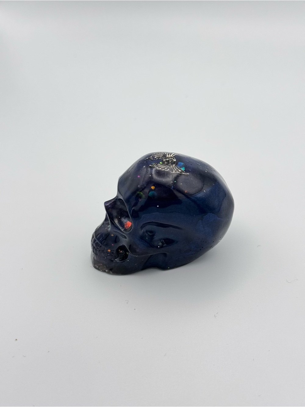Mini Dark Blue Decorative Skull Accent - Home Accents